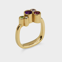 Roundhaus Diamond & Gemstone Ring in 9 Carat Yellow Gold