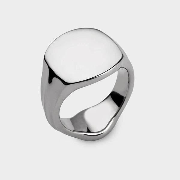 a handmade solid silver signet ring