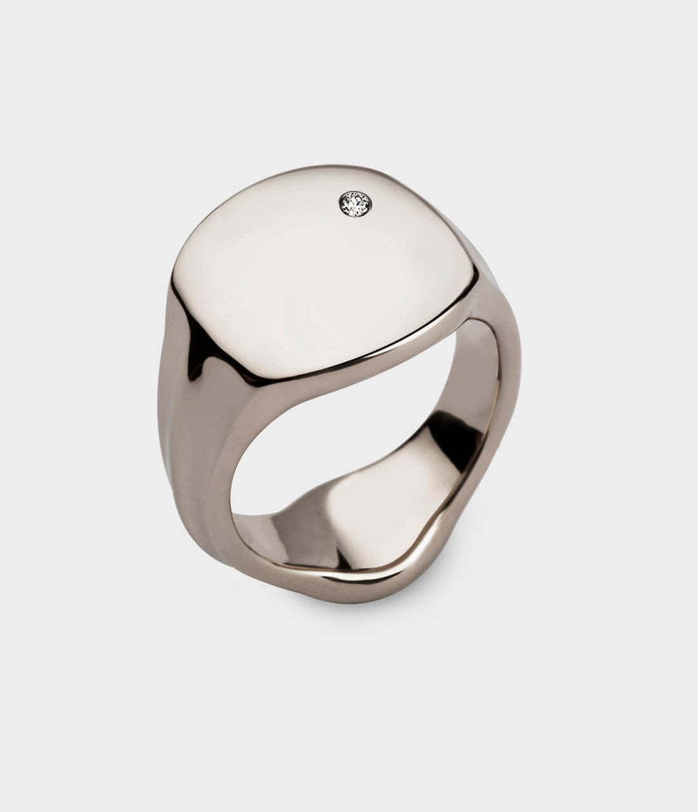 Signet Ring in 9 Carat White Gold - Custom Option