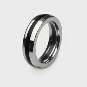 London Oak Geo Ellipse Slim Ring