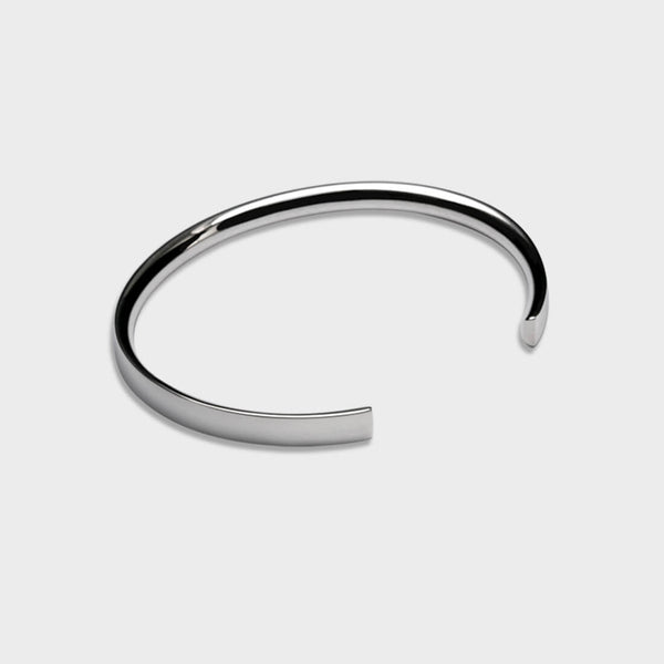 a close up of a silver Viper 6 Bangle