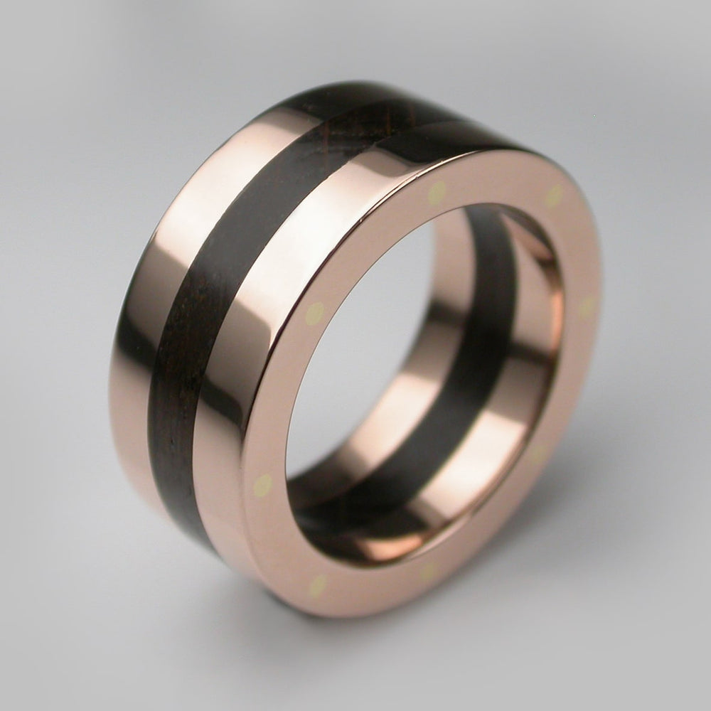 London Oak Geo Ring in 9ct Rose Gold, Size O1/2
