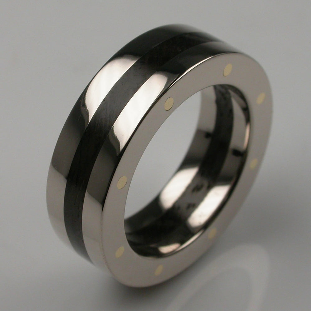 London Oak Geo Slim in 18ct White Gold, Size L